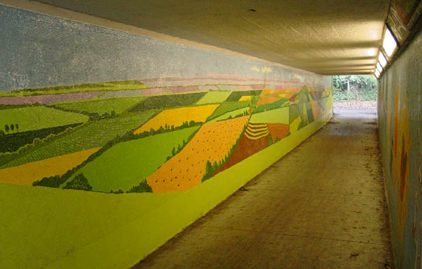 wall of tunnel near Box Hill